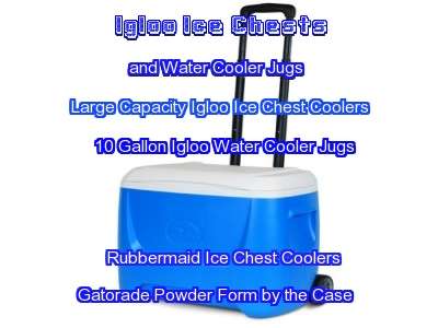 igloo ice chests and water jugs